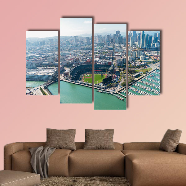 Aerial view of San Francisco skyline multi panel canvas wall art