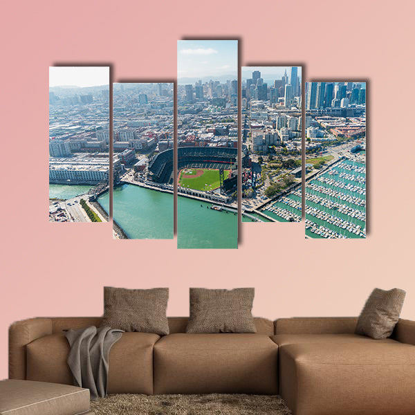 Aerial view of San Francisco skyline multi panel canvas wall art