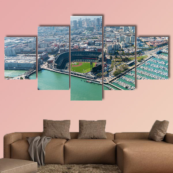 Aerial view of San Francisco skyline multi panel canvas wall art