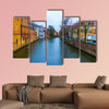 The evening shot of historic buildings in Bruges, Belgium multi panel canvas wall art