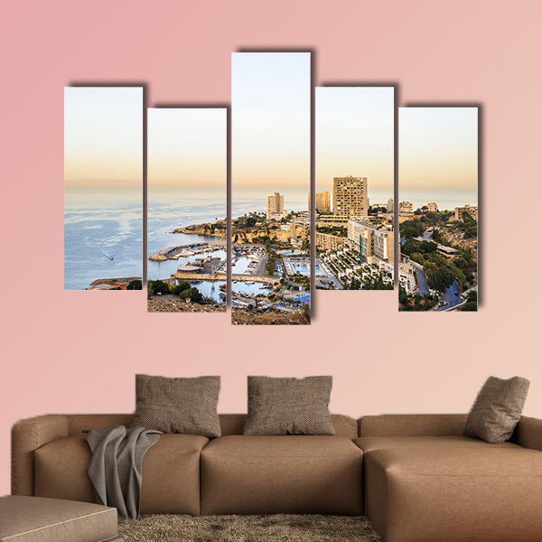 Panoramic view of Beirut, Lebanon capital multi panel canvas wall art
