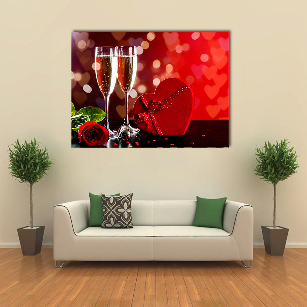 Background of Valentine’s Day celebration multi panel canvas wall art