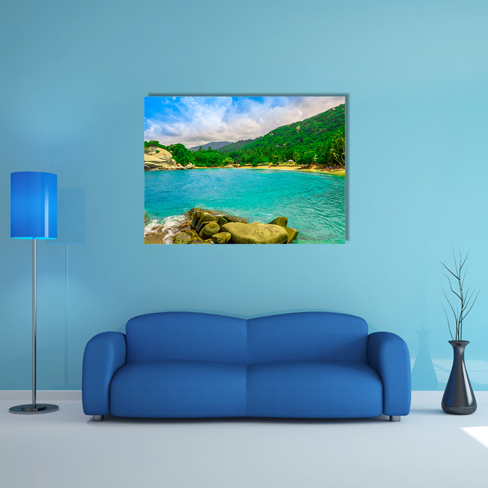 Beautiful view of beach at Cabo San Juan, Tayrona Natural National Park Colombia Multi Panel Canvas Wall Art