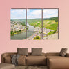 View from Landshut Castle to the old town Bernkastel-Kues multi panel canvas wall art