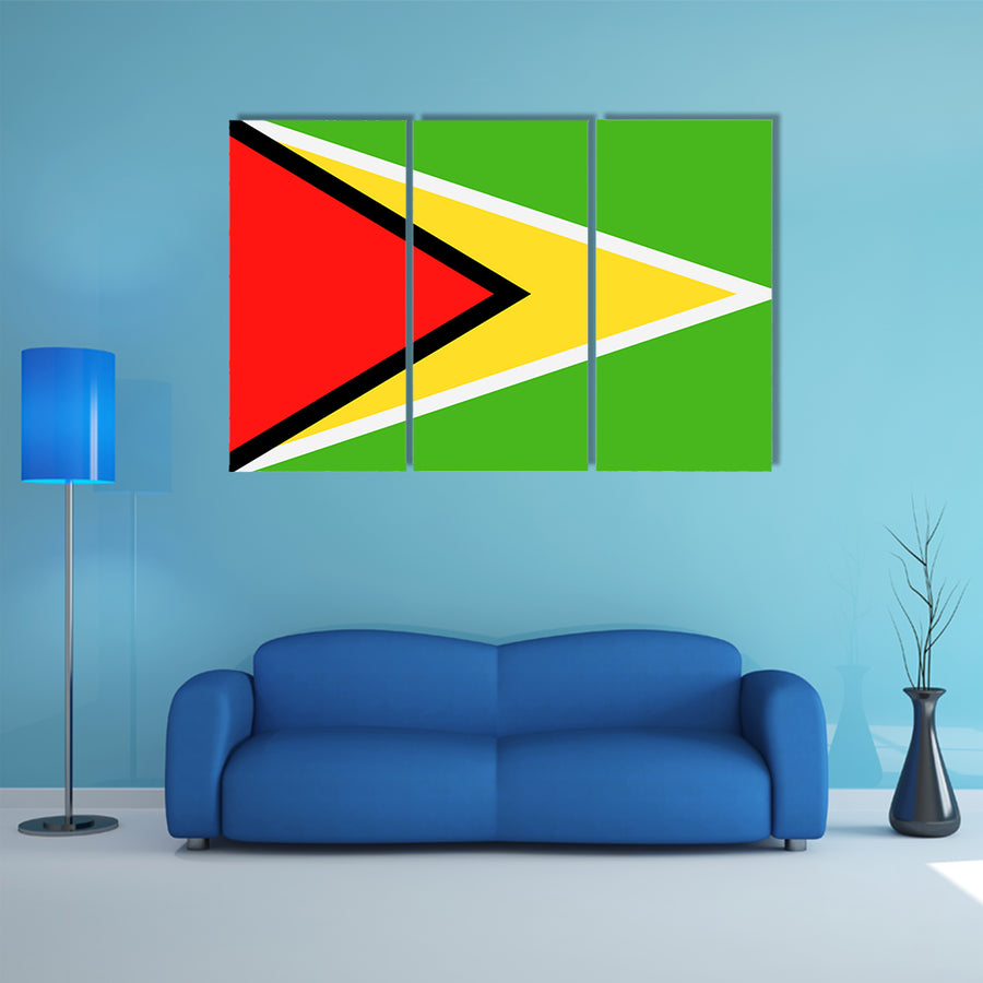 Guyana Flag Vector Icon – Illustration Multi panel canvas wall art