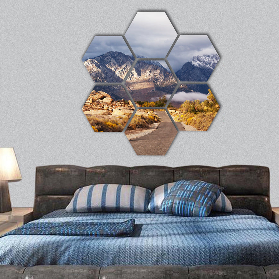 Beautiful Mountains landscape hexagonal canvas wall art