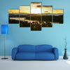 Sunset on the Xuan Huong lake in Dalat, Vietnam multi panel canvas wall art