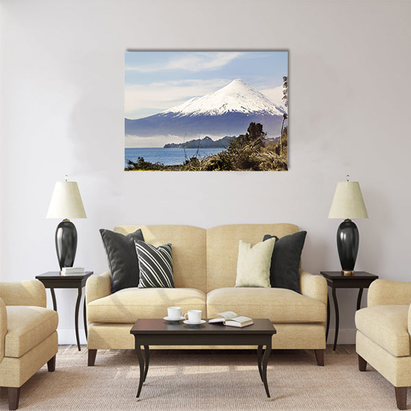 Osorno volcano behind Llanquihue lake Multi panel canvas wall art