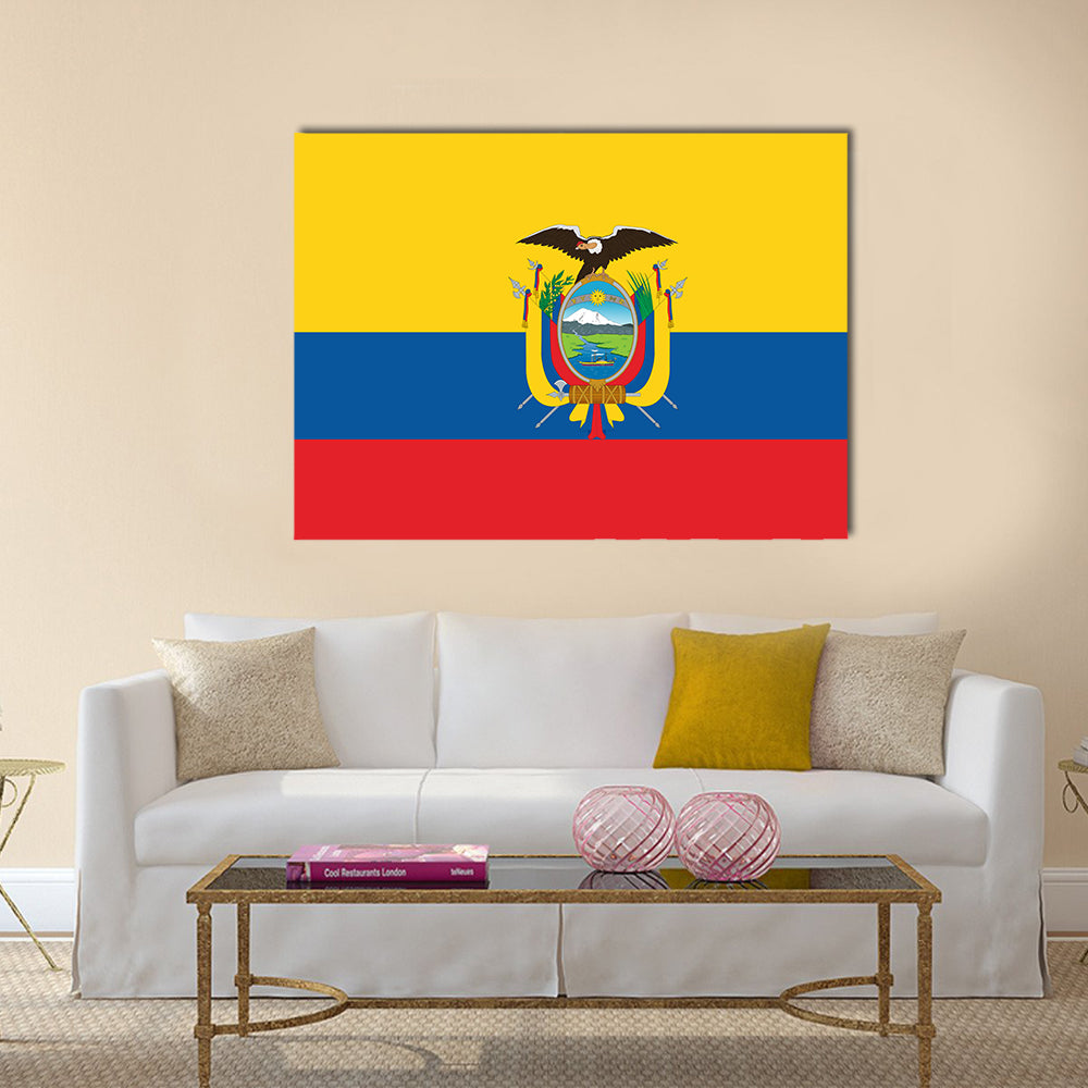 Flag of Ecuador Multi Panel Canvas Wall Art