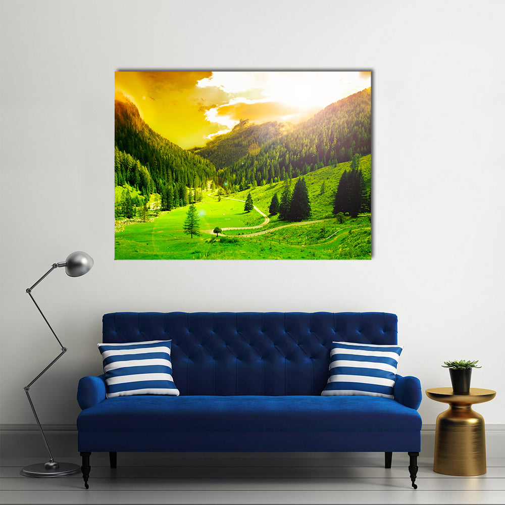 A Beautiful And Impressive Mountain Landscape, Multi Panel Canvas Wall Art