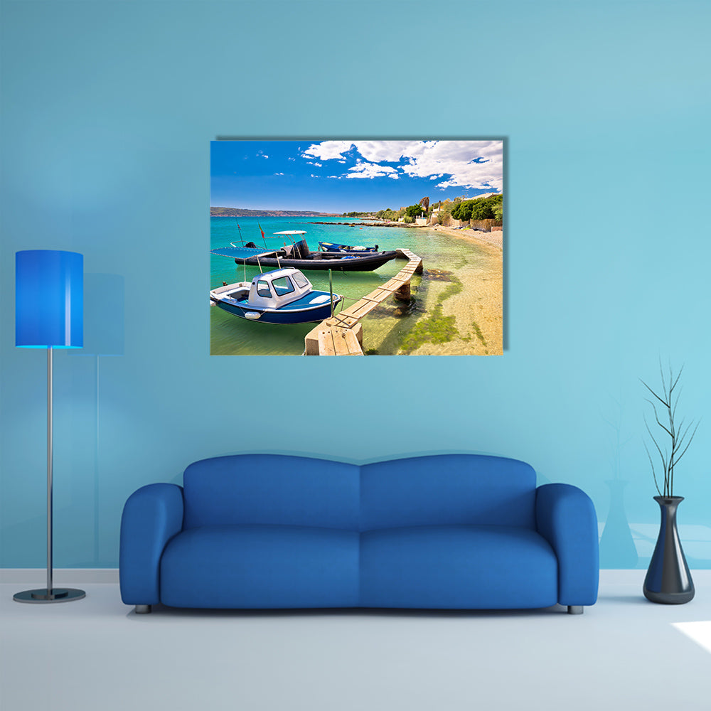 Kastel Stafilic Turquoise Beach In Croatia Multi Panel Canvas Wall Art
