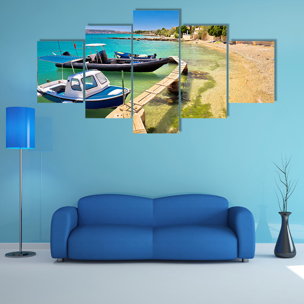 Kastel Stafilic Turquoise Beach In Croatia Multi Panel Canvas Wall Art
