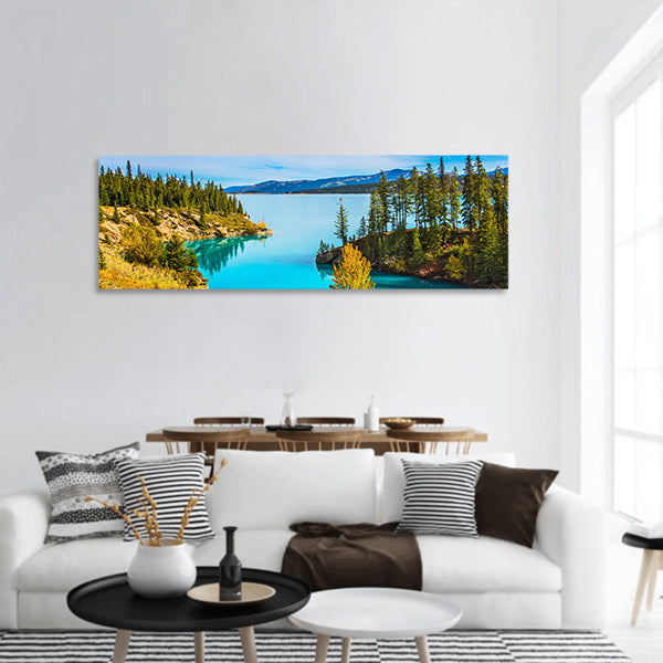 Abraham Lake is the most beautiful lake in the Rockies Panoramic canvas Wall Art