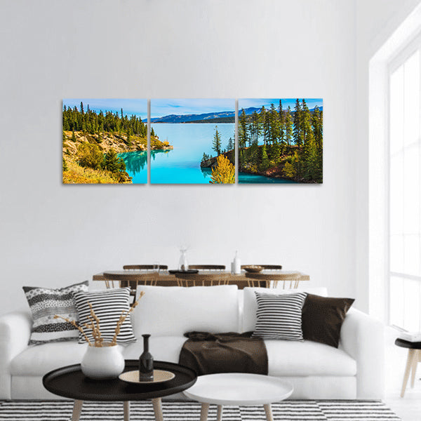 Abraham Lake is the most beautiful lake in the Rockies Panoramic canvas Wall Art
