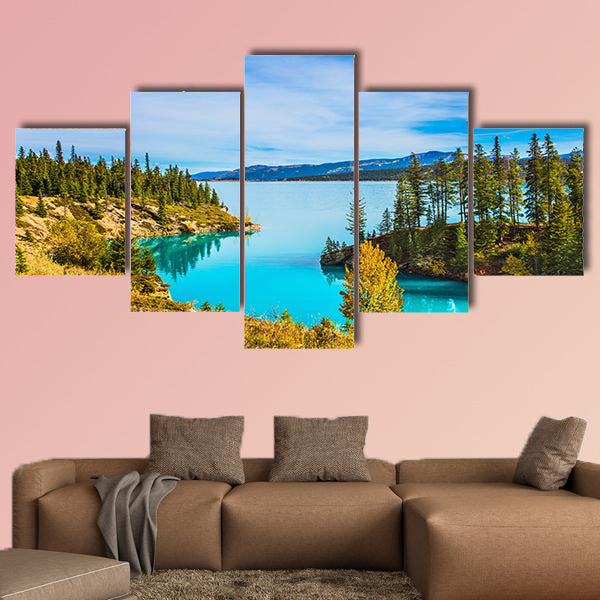 Warm sunny day in autumn. Abraham Lake is the most beautiful lake wall art