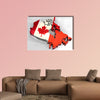 3d flag map of Canada multi panel canvas wall art