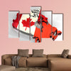 3d flag map of Canada multi panel canvas wall art