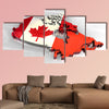 3d flag map of Canada multi panel canvas wall art