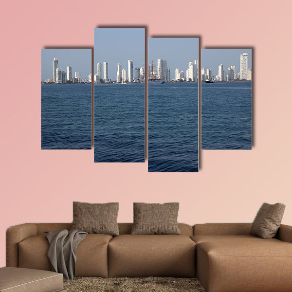 Skyline of the city of Cartagena, Colombia, South America multi panel canvas wall art