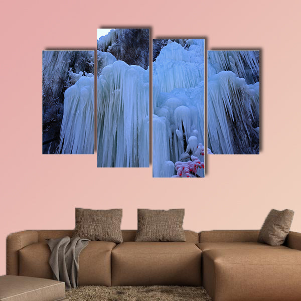  Ice waterfall, natural landscape in winter