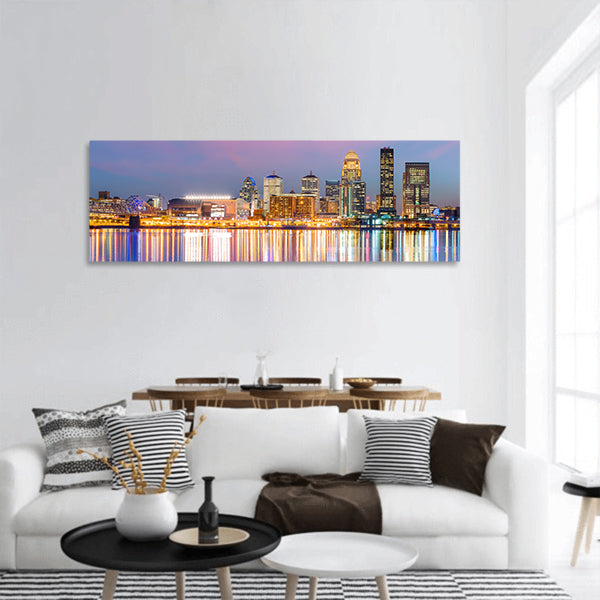 View of Skyline downtown panoramic canvas wall art