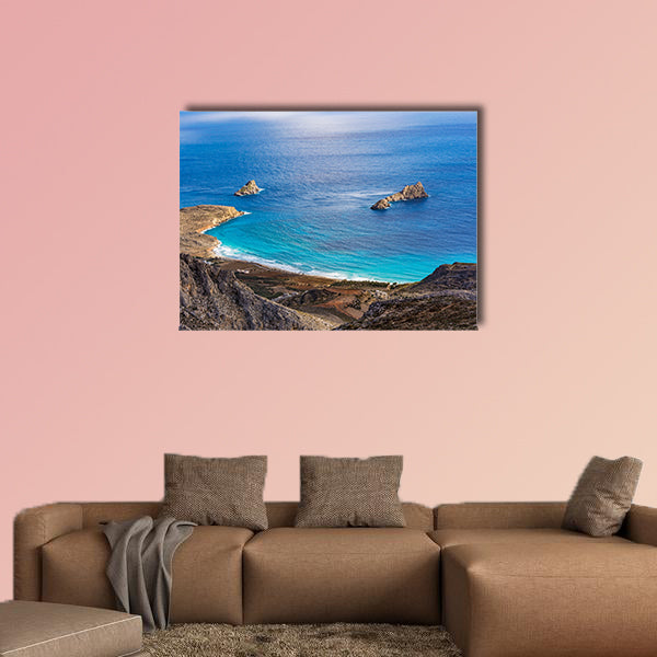 Beautiful Greek seascape at east Crete, Xerokampos beaches multi panel canvas wall art