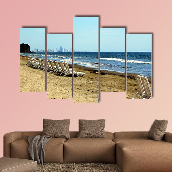 Relax on the beach of Cartagena de Indias multi panel canvas wall art
