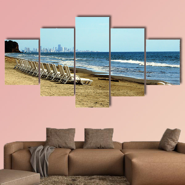 Relax on the beach of Cartagena de Indias multi panel canvas wall art