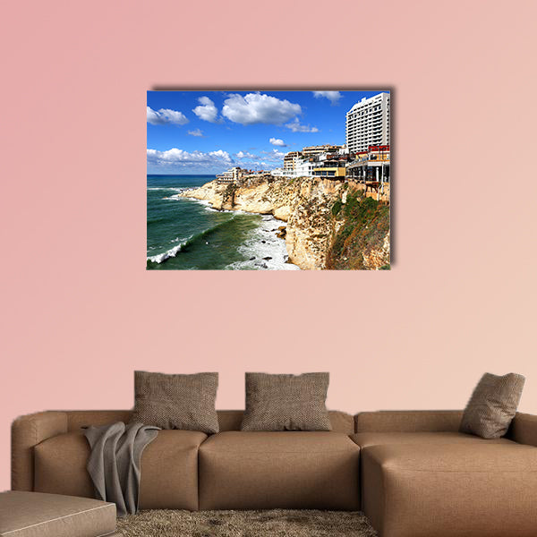 Beirut, Lebanon, Cliff top buildings at Raouche multi panel canvas wall art