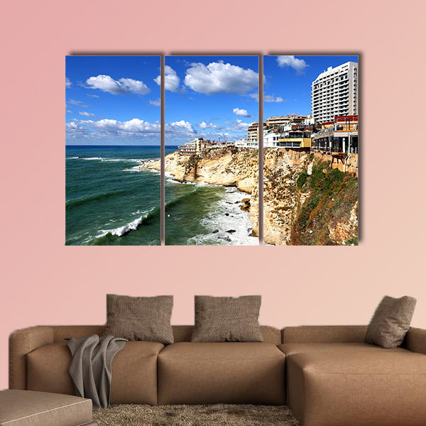 Beirut, Lebanon, Cliff top buildings at Raouche multi panel canvas wall art