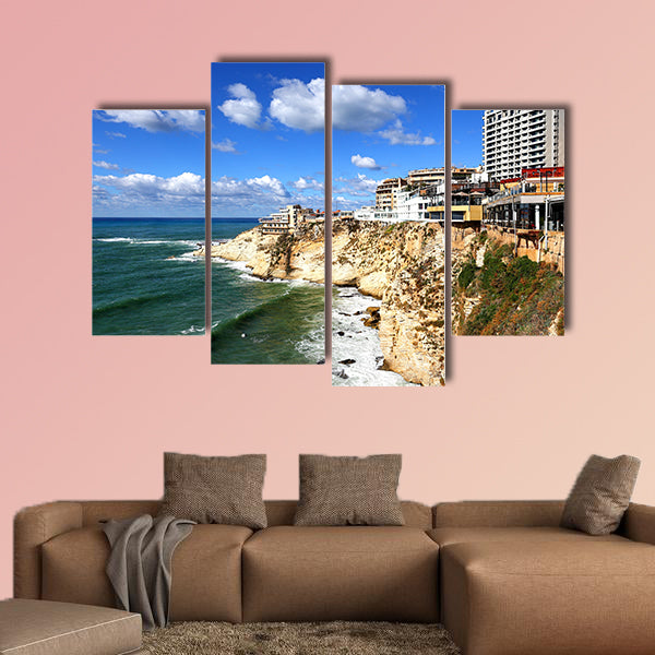 Beirut, Lebanon, Cliff top buildings at Raouche multi panel canvas wall art