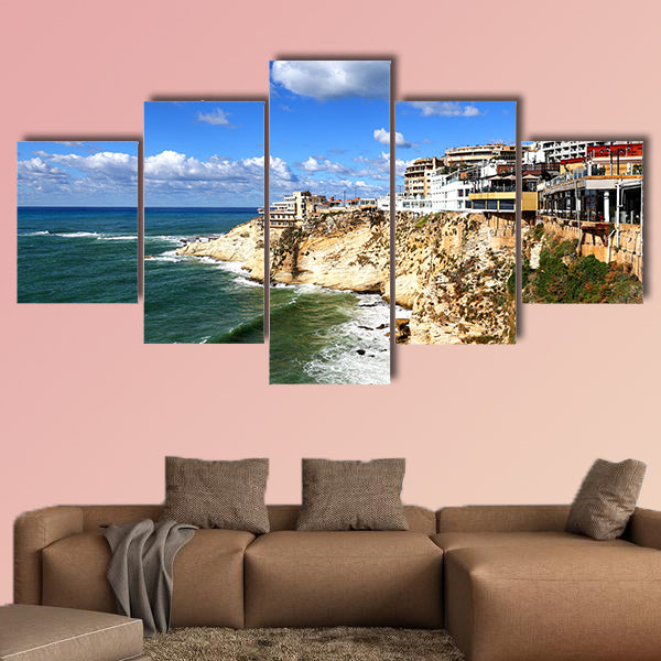 Beirut, Lebanon, Cliff top buildings at Raouche multi panel canvas wall art