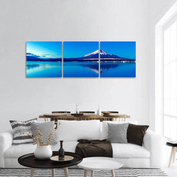 Fuji at dawn and Lake panoramic canvas wall art
