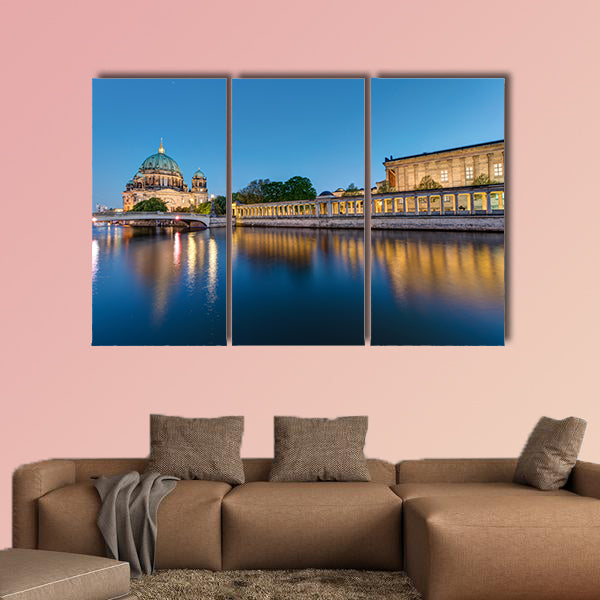Museum Island and cathedral in Berlin at dusk multi panel canvas wall art