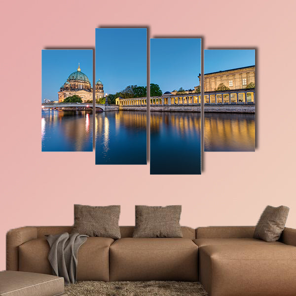 Museum Island and cathedral in Berlin at dusk multi panel canvas wall art