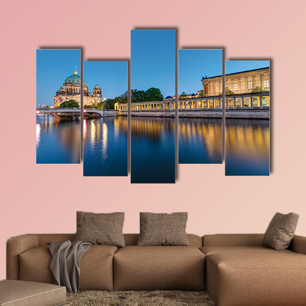 Museum Island and cathedral in Berlin at dusk multi panel canvas wall art