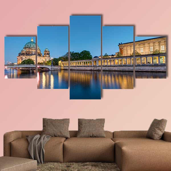Museum Island and cathedral in Berlin at dusk multi panel canvas wall art