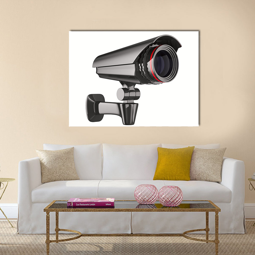 Security camera on white background. Isolated 3D image Multi panel canvas wall art