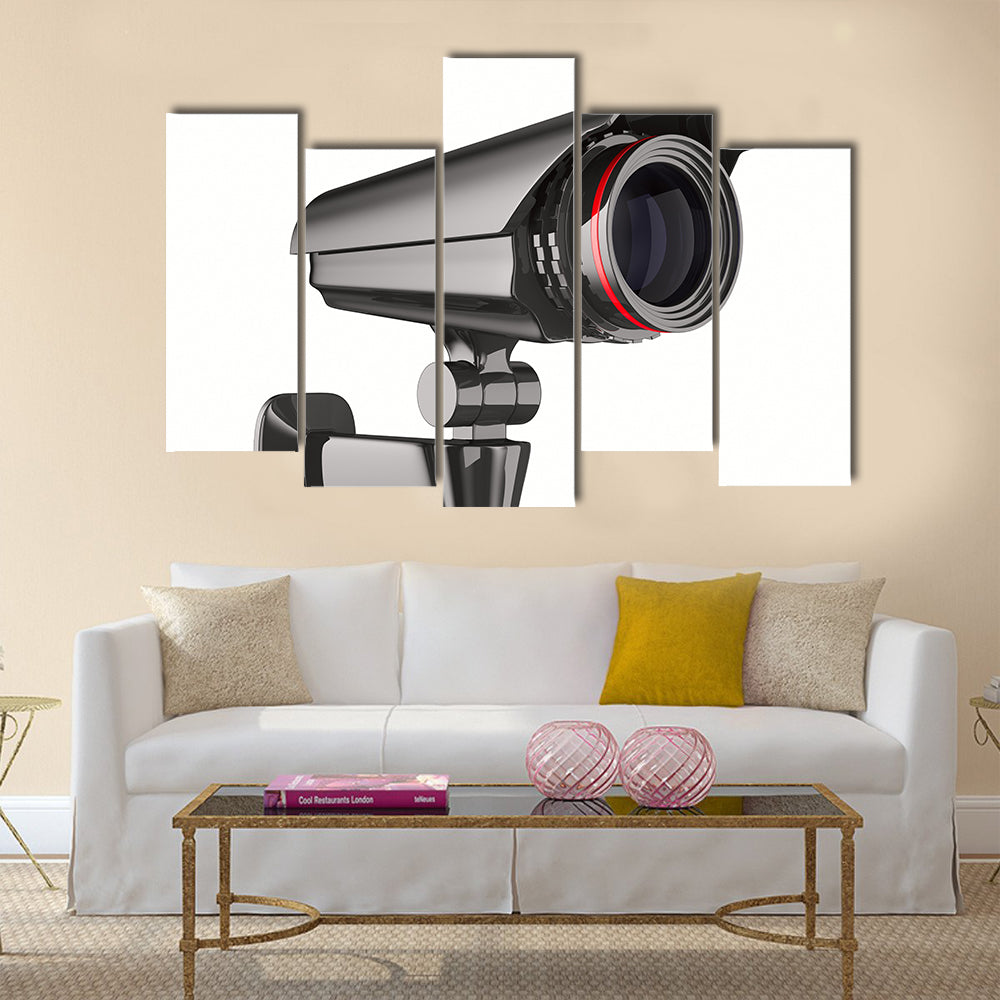 Security camera on white background. Isolated 3D image Multi panel canvas wall art