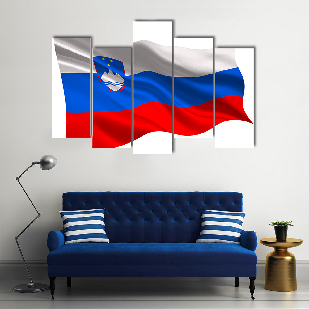 Slovenia national flag icon Multi panel canvas wall art