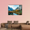 Beautiful autumn time at village of Lauterbrunnen multi panel canvas wall art