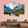 Beautiful autumn time at village of Lauterbrunnen multi panel canvas wall art