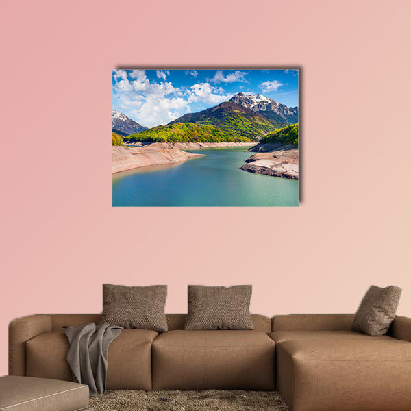 Beautiful summer panorama of the Lac du Sautet Lake wall art