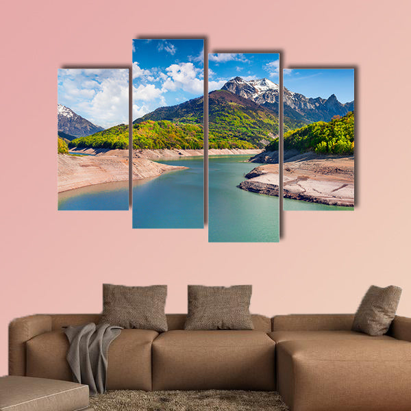 Beautiful summer panorama of the Lac du Sautet Lake wall art