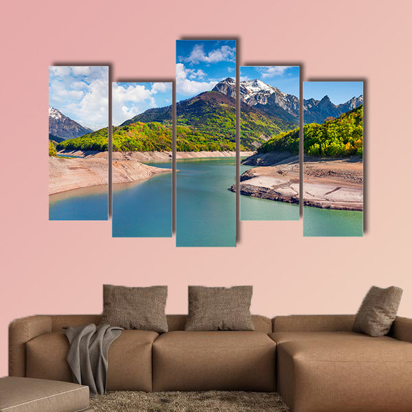 Beautiful summer panorama of the Lac du Sautet Lake wall art