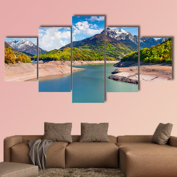 Beautiful summer panorama of the Lac du Sautet Lake wall art