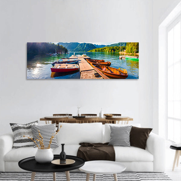 Bohinj Lake Triglav National Park, Julian Alps, Slovenia Panoramic canvas Wall Art