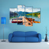 The Colorful summer panorama of the Bohinj Lake multi panel canvas wall art