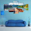 The Colorful summer panorama of the Bohinj Lake multi panel canvas wall art