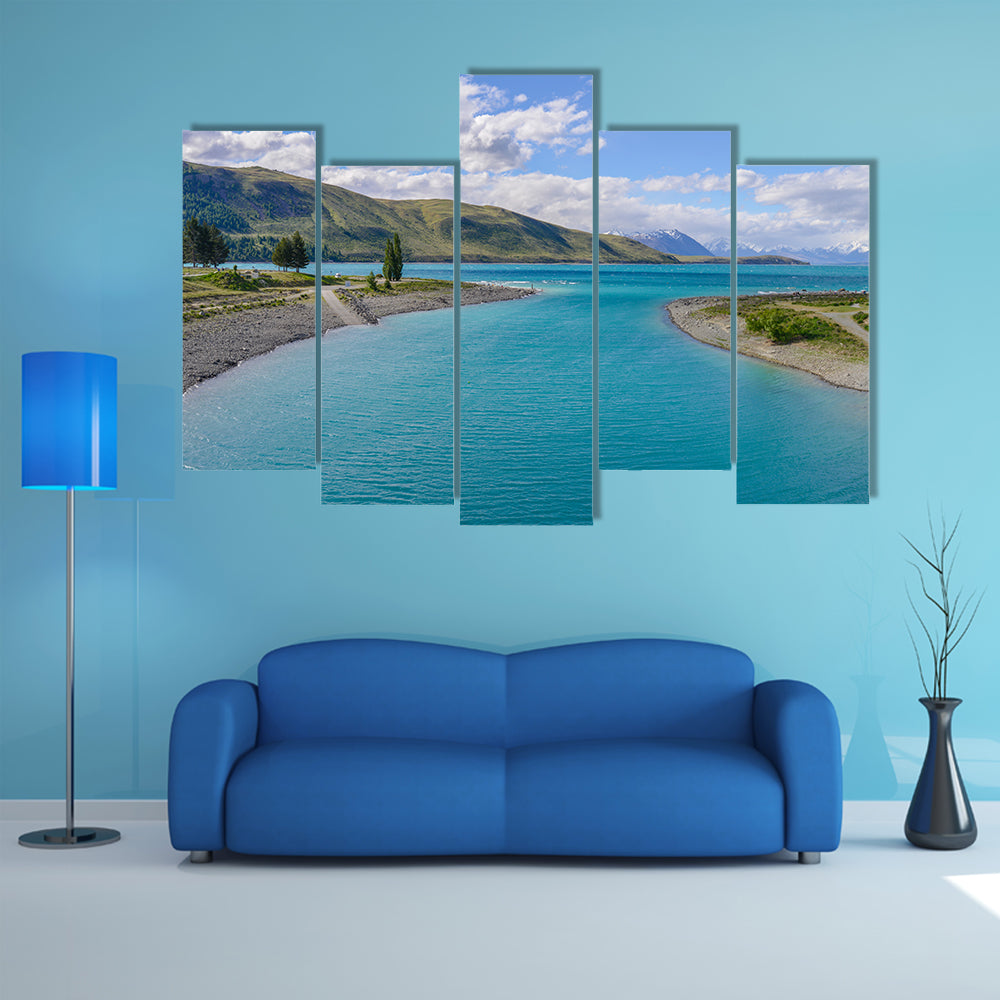 Lake Tekapo In New Zealand Multi Panel Canvas Wall Art